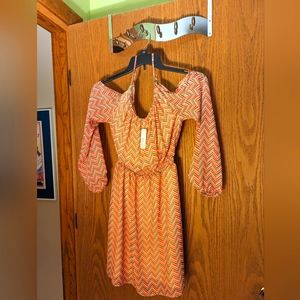 3/$40 NWT C Cold Shoulder Houndstooth Dress